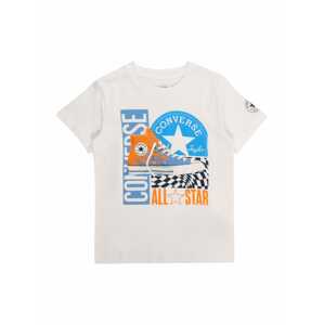 CONVERSE Tričko 'KICKS ALL STAR'  bílá / světlemodrá / námořnická modř / oranžová