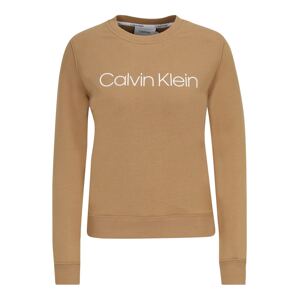 Calvin Klein Mikina  světle hnědá / bílá