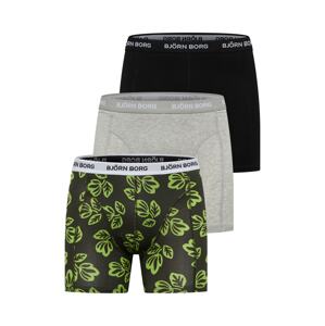 BJÖRN BORG Sportovní spodní prádlo  šedý melír / světle zelená / černá / bílá