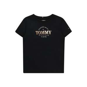 TOMMY HILFIGER Tričko námořnická modř / zlatá / bílá