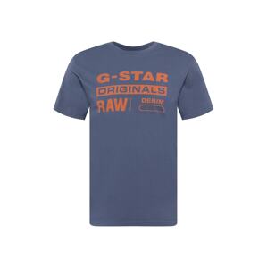 G-Star RAW Tričko  kouřově modrá / oranžová