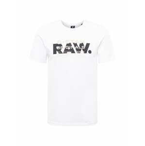 G-Star RAW Tričko  bílá / černá / světle šedá