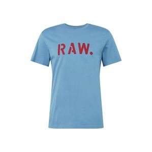 G-Star RAW Tričko 'Stencil' chladná modrá / tmavě červená
