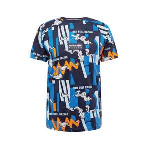 PUMA Funkční tričko  noční modrá / světlemodrá / oranžová